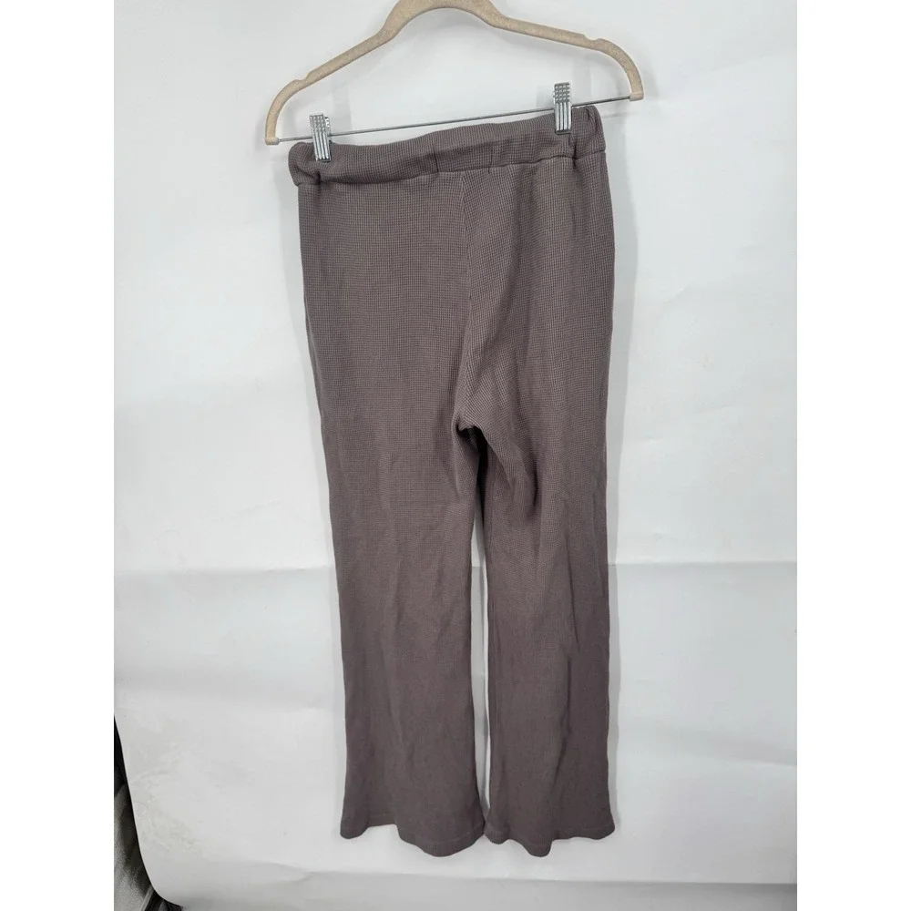 TALENTLESS Women Small Waffle Casual Neutral Lounge Pants in‎ Porcini Minimalist